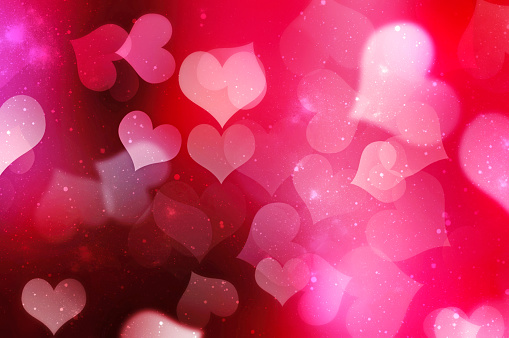 Red pink blurred valentines background.Romantic backdrop.