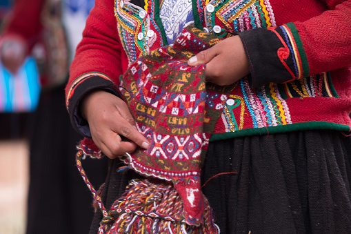 Traditional Quechua hand-loomed textiles.