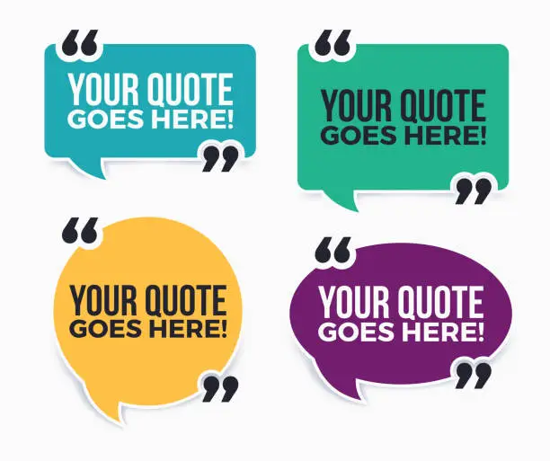 Vector illustration of Your Quote Here Speech Bubbles