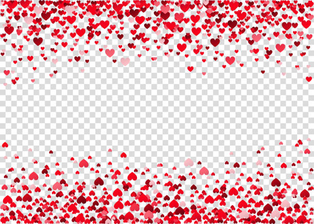 roten fliegenden herz konfetti. - february valentines day heart shape love stock-grafiken, -clipart, -cartoons und -symbole