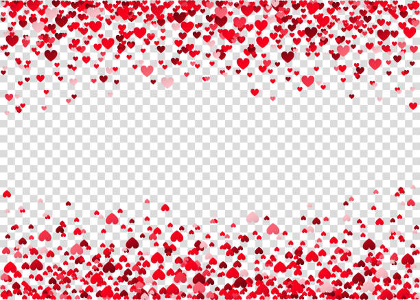Red flying heart confetti. Red flying heart confetti, Valentines day background. Design element for romantic love greeting card, Women's Day postcard, wedding invitation. Vector texture. february stock illustrations