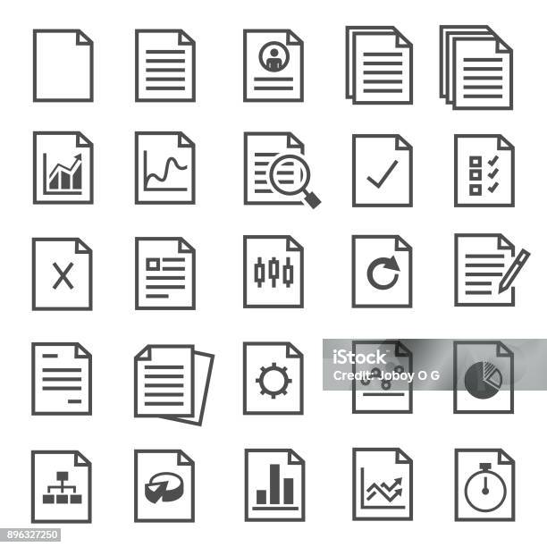 Document Icons Stock Illustration - Download Image Now - Icon Symbol, Document, Newspaper