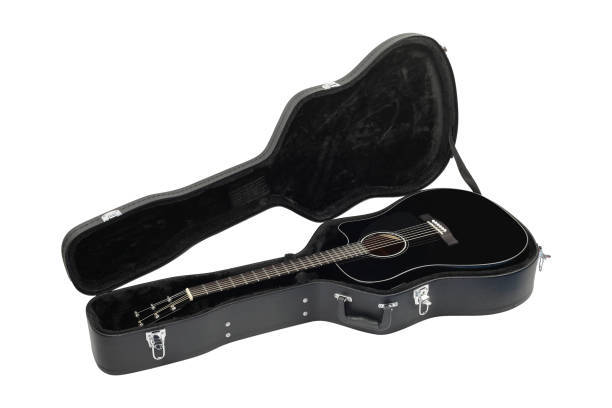 istock Musical instrument - Acoustic guitar hard case isolated 896329394