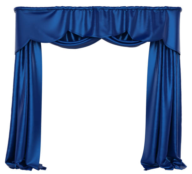 istock Blue Theatre Curtain Isolated 896330024