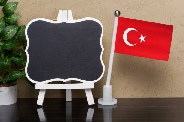 istock Flag of Turkey and Blackboard 896337448