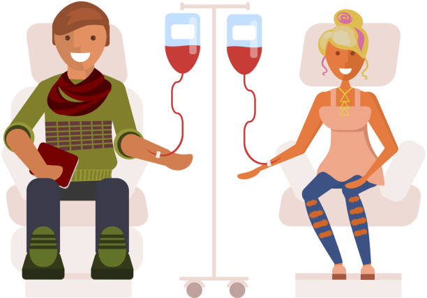 ilustrações, clipart, desenhos animados e ícones de jovens doa sangue - blood bank