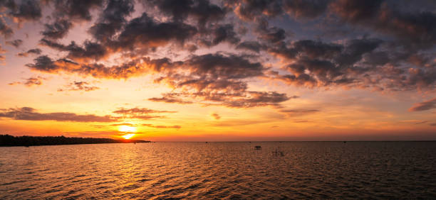 istock Panorama, scenery The sun is falling Coastal area 896340012