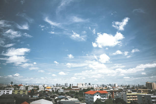istock Retro Aerial view of dramatic daylight, 896340474