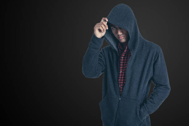 istock Man in black/The mysterious man 896345842