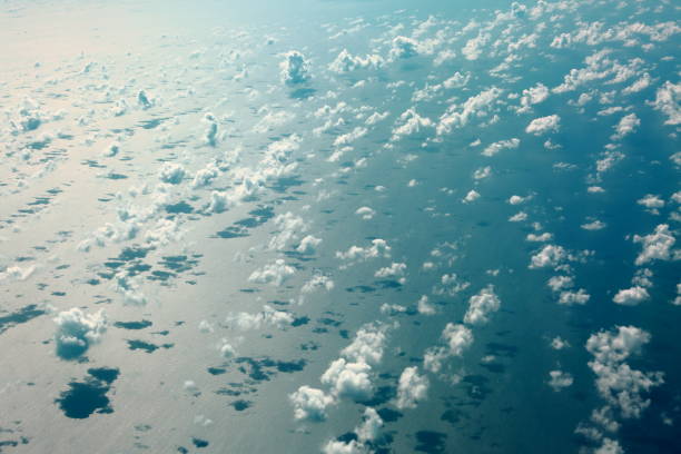 istock Aerial view beautiful white clouds in blue sky 896380788