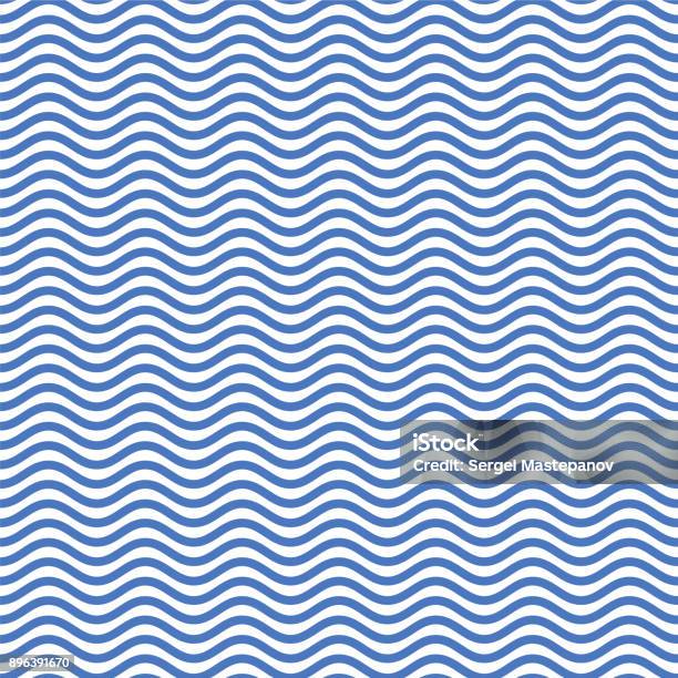 Blue Wave Seamless Pattern Vector Stock Illustration - Download Image ...