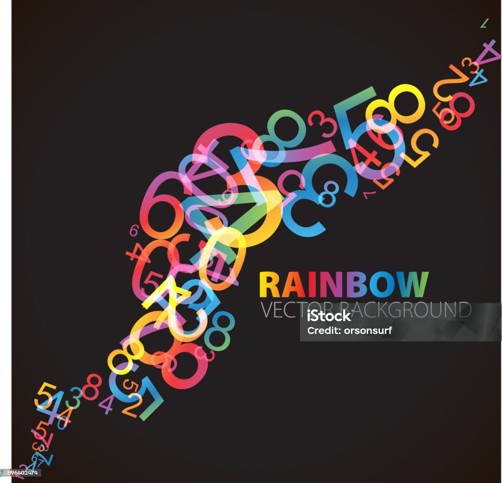 Colourful Number R Colorful Rainbow Numbers Stock Illustration - Download Image Now ...