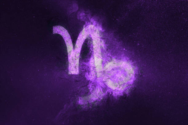 istock Capricorn Zodiac Sign. Night sky Abstract background 896403164