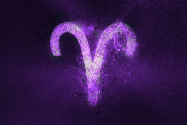 istock Aries Zodiac Sign. Night sky Abstract background 896405634