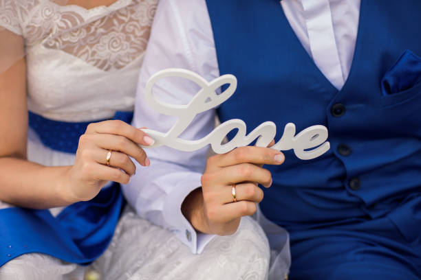 istock Wedding couple. Bride and groom. Marriage concept 896408800