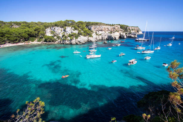 istock Boats and yachts on Macarella beach, Menorca, Spain 896416580