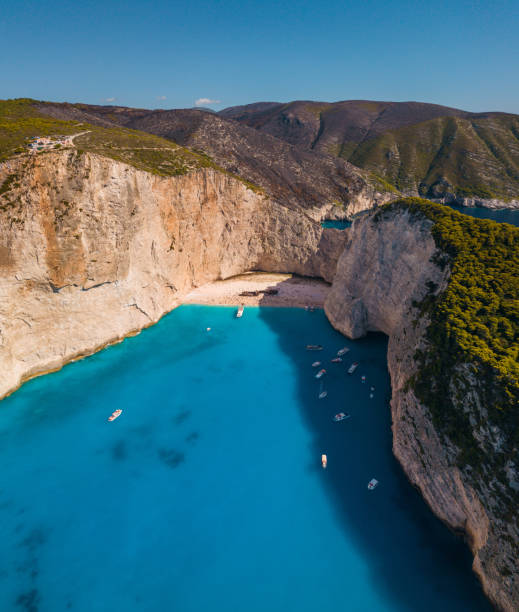 istock View from the air on the Famous Navagio Shipwreck Beach in Greece 896421976