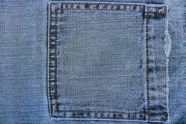 istock Gray fabric texture with a pocket on clothes 896422472