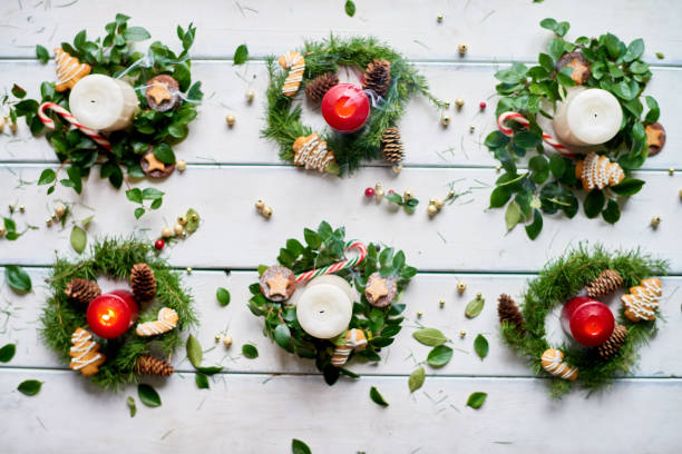 istock Beautiful Christmas decoration background 896433126