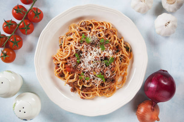 Italian spaghetti bolognese stock photo