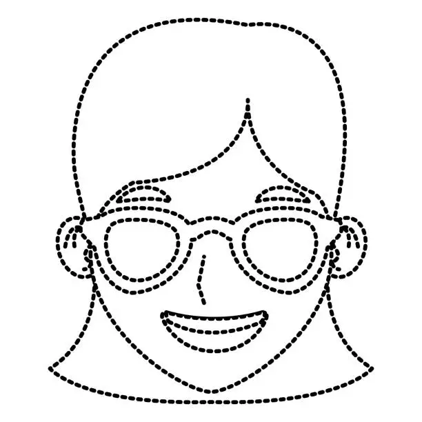 Vector illustration of Woman with sunglasses cartoon