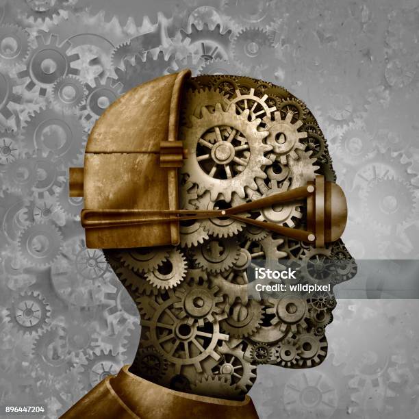 Steampunk And Steam Punk Head Stock Photo - Download Image Now - Steampunk, Gear - Mechanism, Head