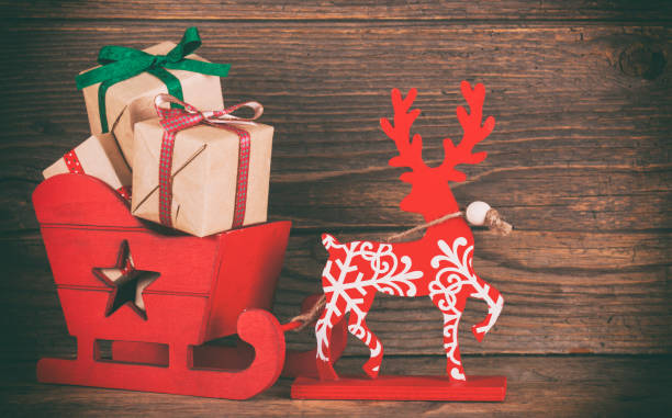 istock Christmas decoration over wooden rustic background 896458540