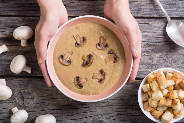 istock French cream soup with mushroums 896461424