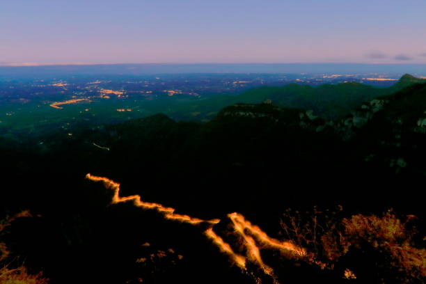 Idyllic landscape in impressive Serra do Rio do Rastro mountain road pass illuminated at night – Santa Catarina state - Southern Brazil