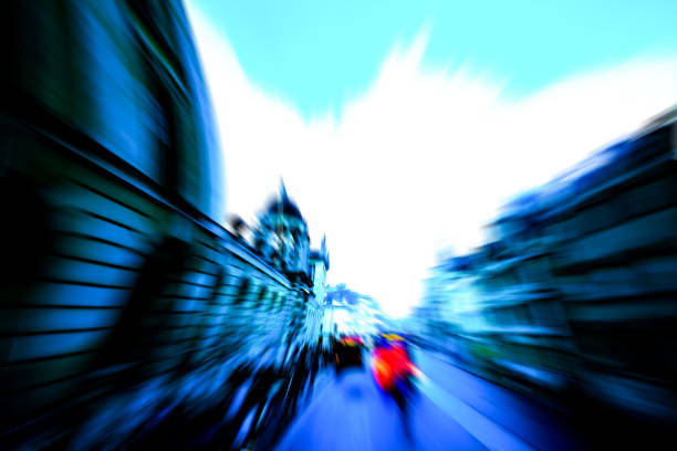 istock Abstract image of night traffic light in the city , UK 896489166