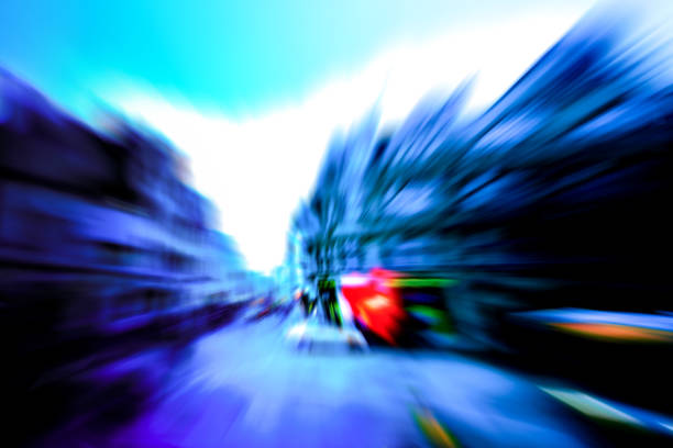 istock Abstract image of night traffic light in the city , UK 896489182