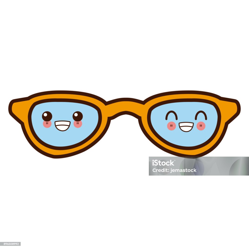 Sunglasses Fashion Lens Cute Kawaii Cartoon Stock Illustration - Download  Image Now - Beach Party, Black Color, Cartoon - iStock