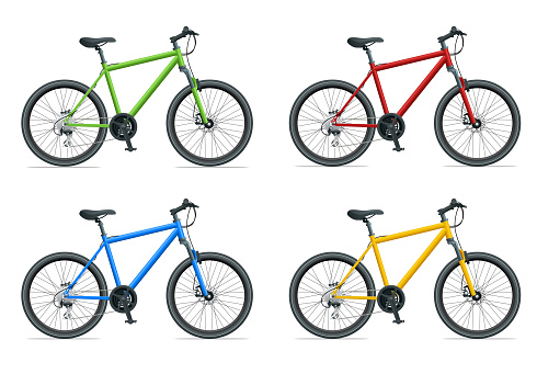 Mountain Bike or Urban Bike isolated on white background vector illustration
