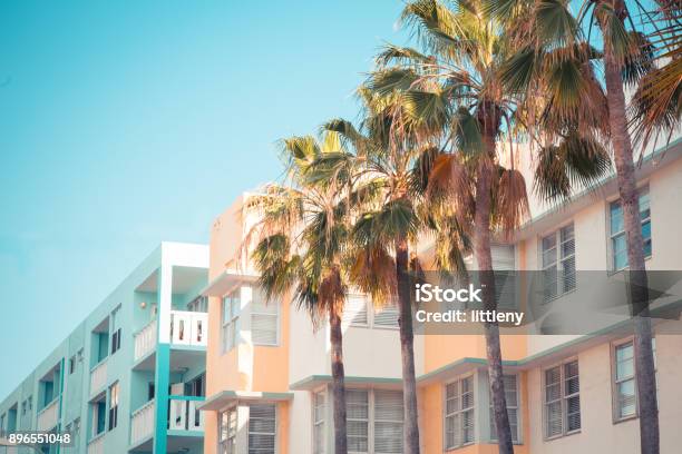 Art Deco South Beach Miami Stock Photo - Download Image Now - Miami, Apartment, Florida - US State