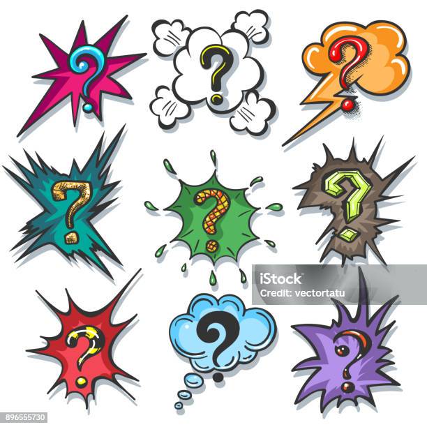 Pop Art Speech Bubble Question Marks Stock Illustration - Download ...