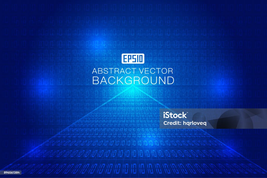 01 Binary Code With A Perspective Space Technology Background Stock ...