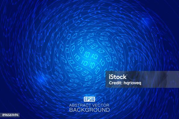 01 Binary Code With A Perspective Space Technology Background Stock ...