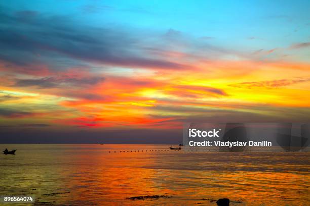 Abstract Natural Backgrounds Orange Sunset Sky Beautiful Sky Stock Photo - Download Image Now