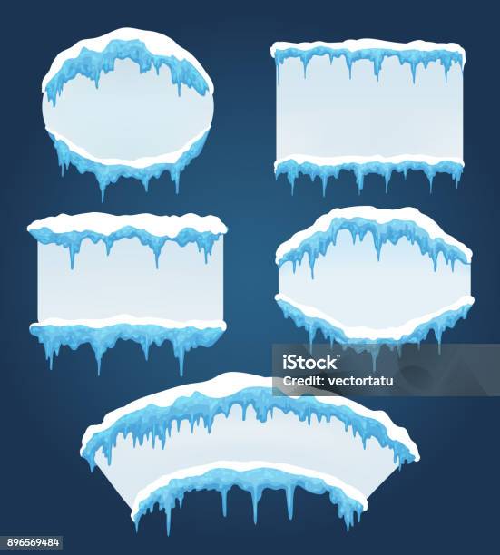 Icicles Boards For Sale Stock Illustration - Download Image Now - Ice, Frozen, Freezer