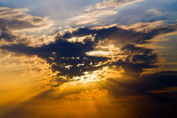 istock Blue sky with white clouds background early morning. 896572842