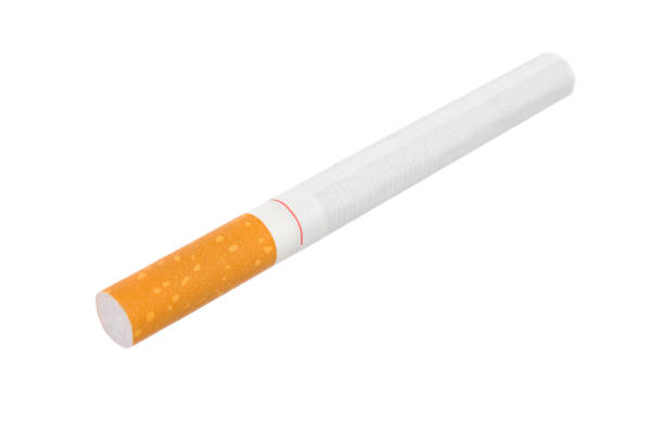 stairway to hell out of cigarettes isolated on a white background