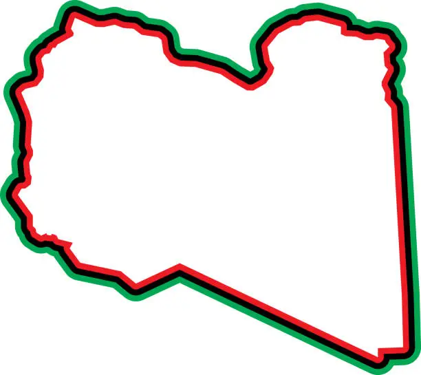 Vector illustration of Libya Outline