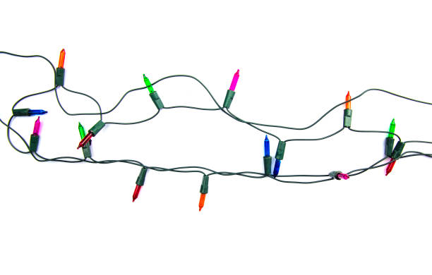 istock Christmas lights isolated on white background 896579688