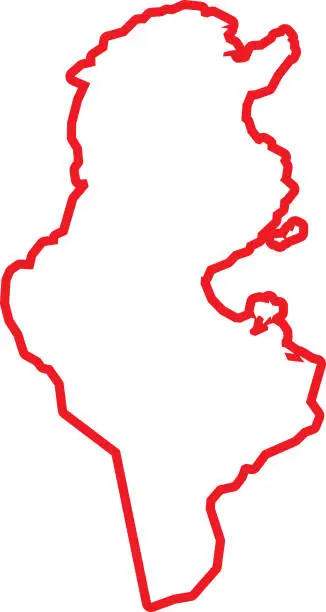 Vector illustration of Tunisia Outline