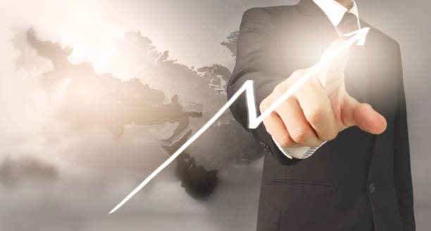 istock Businessman plan growth and increase of chart positive indicators in his business 896597190