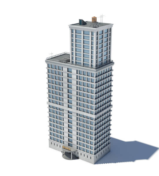 istock 3d rendering of a white high office building with many large windows 896618480