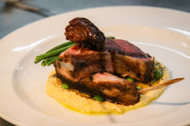 istock Gourmet Food on dish lamb 896625358
