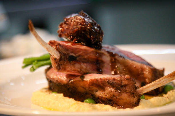 istock Gourmet Food on dish lamb 896625528
