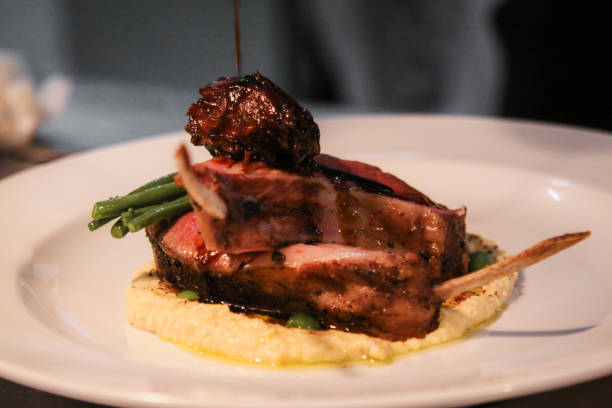 istock Gourmet Food on dish lamb 896625606