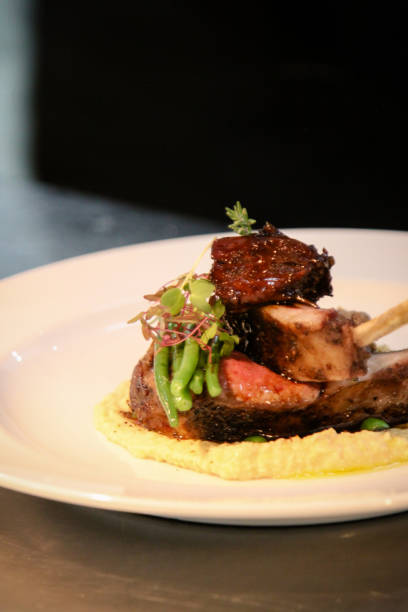 istock Gourmet Food on dish lamb 896625722